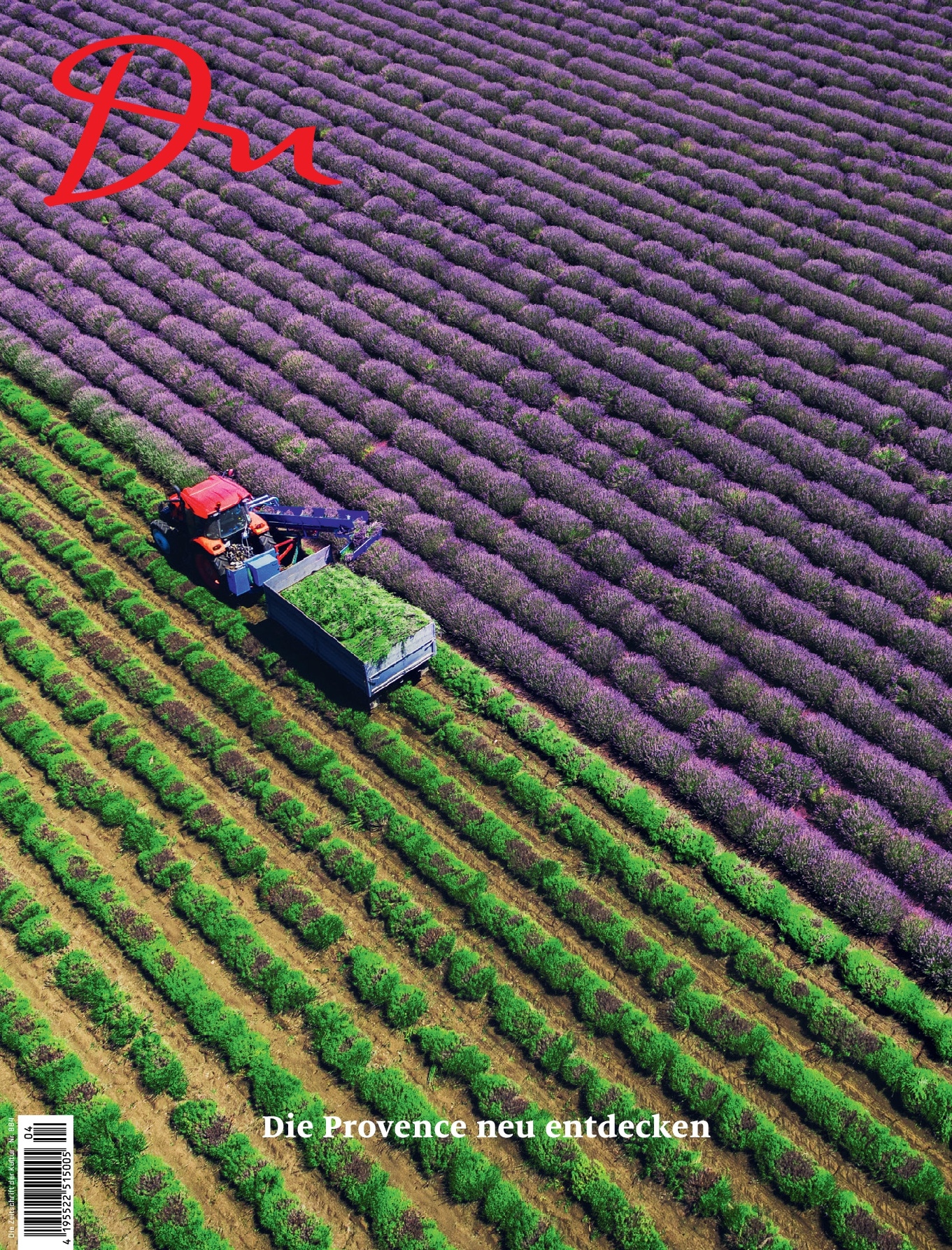 Récolte de lavande dans la Provence sur le titre du magazine culturel suisse « DU »
