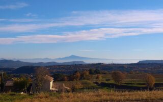 Fall view over the Mont Ventoux from Sabran, Provence Occitane
